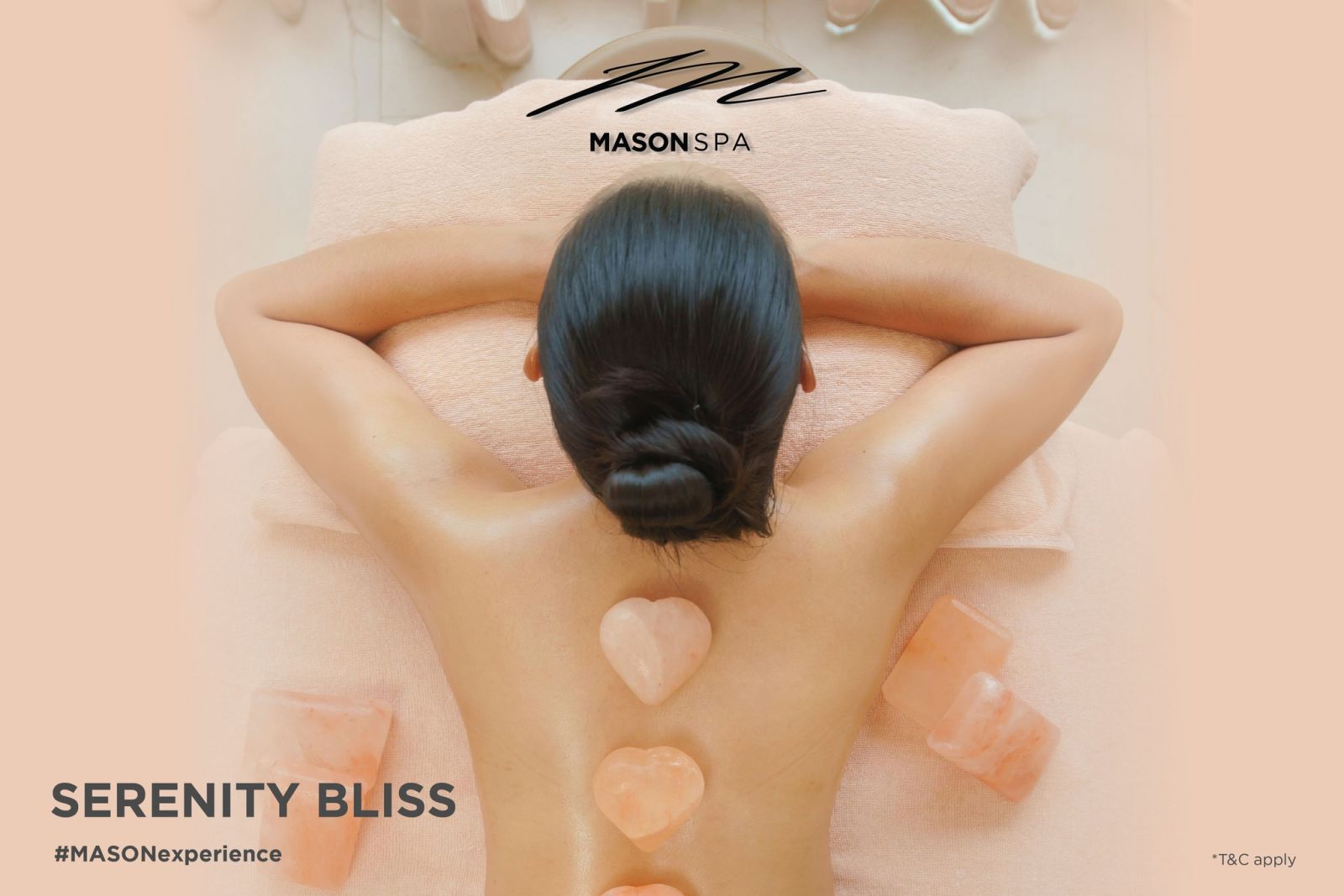 A woman relaxing during MASON Spa’s award-winning ZILA Stone Signature Massage after her early morning run. 