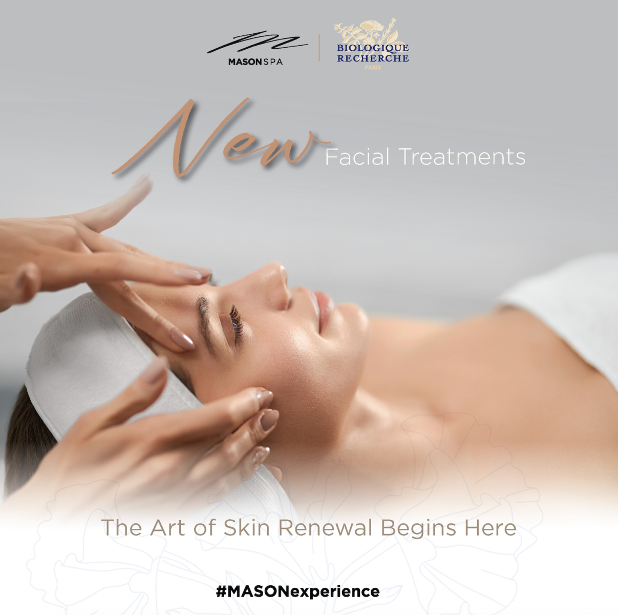 Facial massage at MASON Spa using Biologique Recherche product