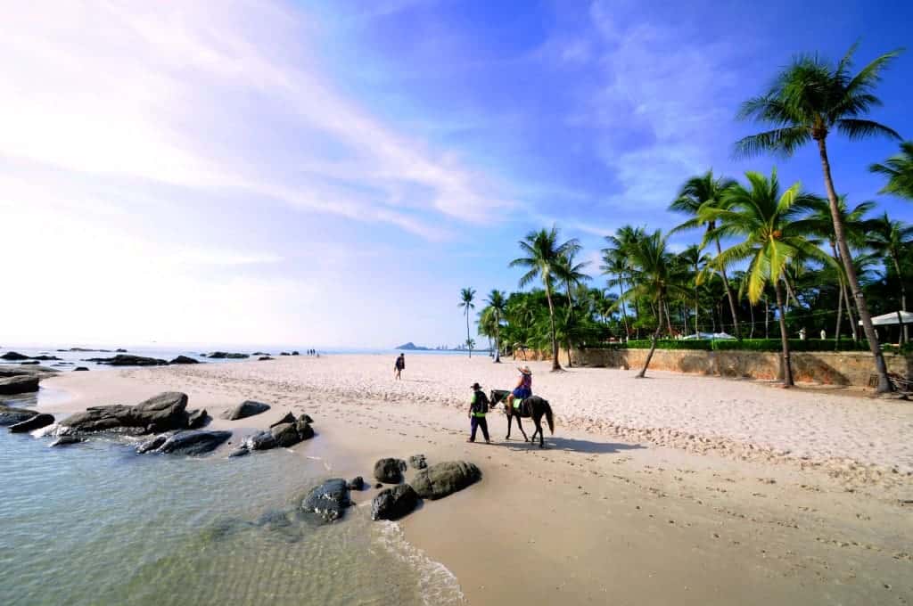 Horseback riding along Hua Hin Beach
